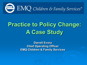 Practice to Policy Change A Case Study