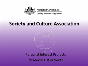 Resource List extracts - Society and Culture Association