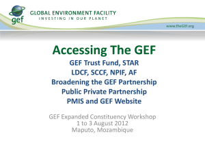 Accessing the GEF - Global Environment Facility
