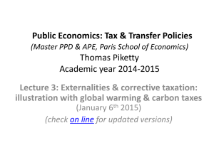 Public Economics: Tax & Transfer Policies