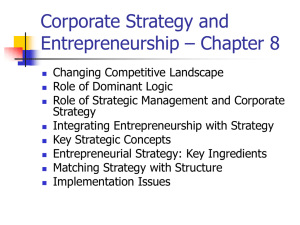 Corporate Strategy and Entrepreneurship – Chapter 8