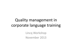 Quality management in corporate language training