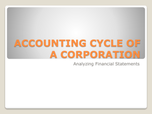 ACCOUNTING CYCLE OF A CORPORATION