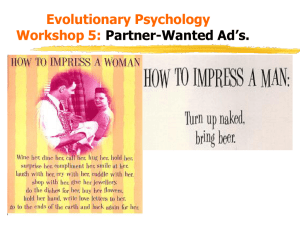 Evolutionary Psychology, Lecture 5: Female Mate Preferences.