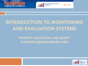 INTRODUCTION TO Monitoring and Evaluation systems