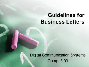 PowerPoint presentation on Guidelines for BUSINESS Letters