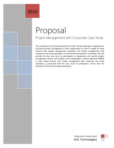 Project Management with Corporate Case Study Training Proposal