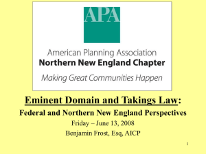Eminent Domain and Takings Law - The Workforce Housing Council
