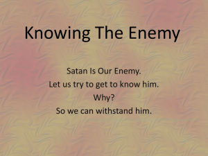 Knowing The Enemy - Simple Bible Studies