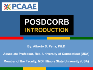POSDCORB INTRODUCTION By