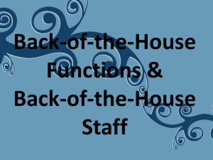 Back-of-the-House Functions