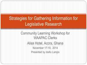 Strategies for Gathering Information for Legislative Research