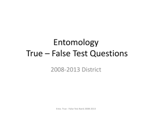 Entomology-True-False-Test-Bank-2008-2013 - Mid