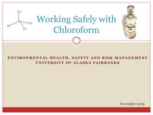 Working Safely with Chloroform - University of Alaska Fairbanks