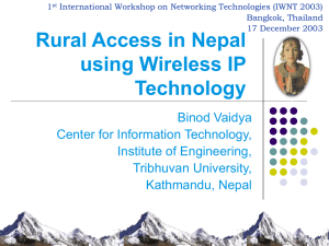 Rural Access in Nepal using Wireless IP Technology
