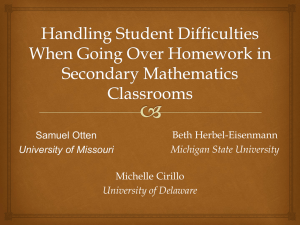 Handling Student Difficulties When Going Over Homework in