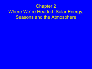Chapter 2 Solar Energy, Seasons, and the Atmosphere
