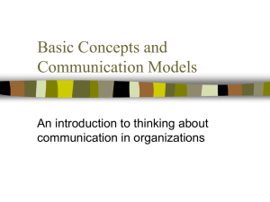 Basic Concepts and Communication Models