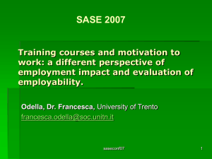 Training courses and motivation to work: a different perspective of