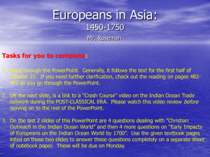 Europeans in Asia: 1450-1750