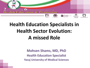 Health Education Specialists in Health Sector Evolution