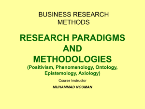 RESEARCH PARADIGMS AND METHODOLOGIES