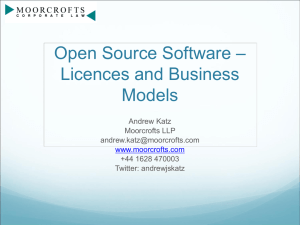 Open Source Software – Licences and Business Models