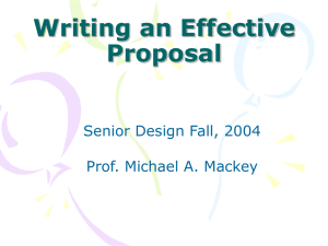 Writing an Effective Proposal