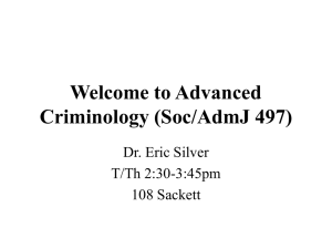 Welcome to Advanced Criminology (Soc/AdmJ