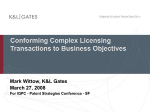 Conforming Complex Licensing Transactions to