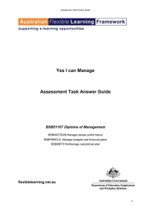 Assessment Answer Guide- Diploma of Management