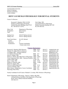 Dental Physiology 1115
