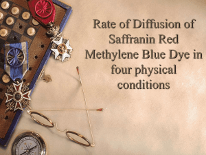 Rate of Diffusion of Saffranin Red Methylene Blue Dye in four