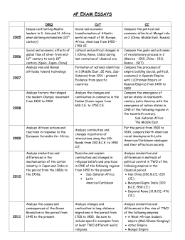 Ap world history change over time essay