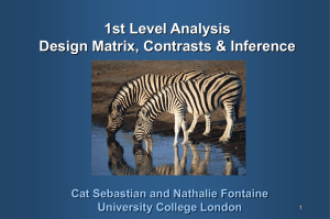 1st level analysis - Design matrix, contrasts & inference
