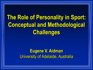 Personlatiy Introduction LEcture - American Board of Sport Psychology