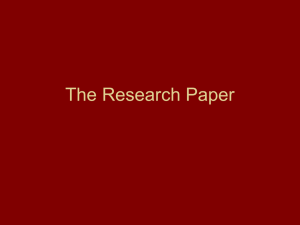 The Research Paper - MHS112