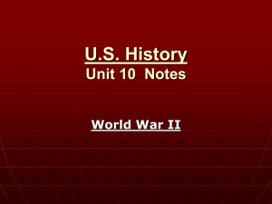 U.S. History Unit 10 World War II Notes PDF