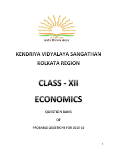 Question Bank for Economics Class XII