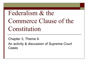 Federalism & Commerce - Currituck County Schools
