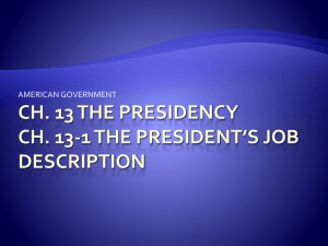 Ch 13-1 The President's Job Description