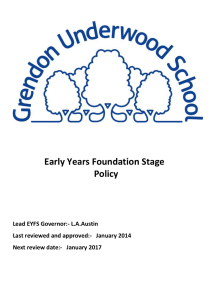 00 Early Years Foundation Stage Policy January 2014