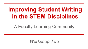 Workshop 2 PowerPoint - Improving Student Writing in the STEM