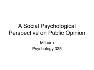 Social Psychological Perspective on Public Opinion