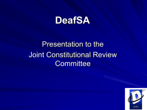 DeafSA - Parliamentary Monitoring Group
