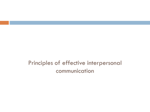 3. Principles of effective interpersonal communication