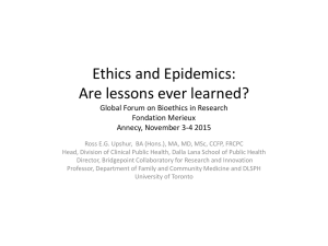 Are Lessons Ever Learned? - Global Forum on Bioethics in Research