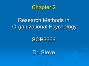 Chapter 2 Research Methods in Industrial/Organizational Psychology