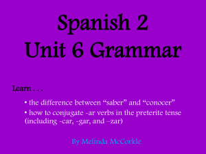 Spanish 2 Unit 6 Grammar