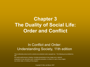 Chapter 3 The Duality of Social Life: Order and Conflict